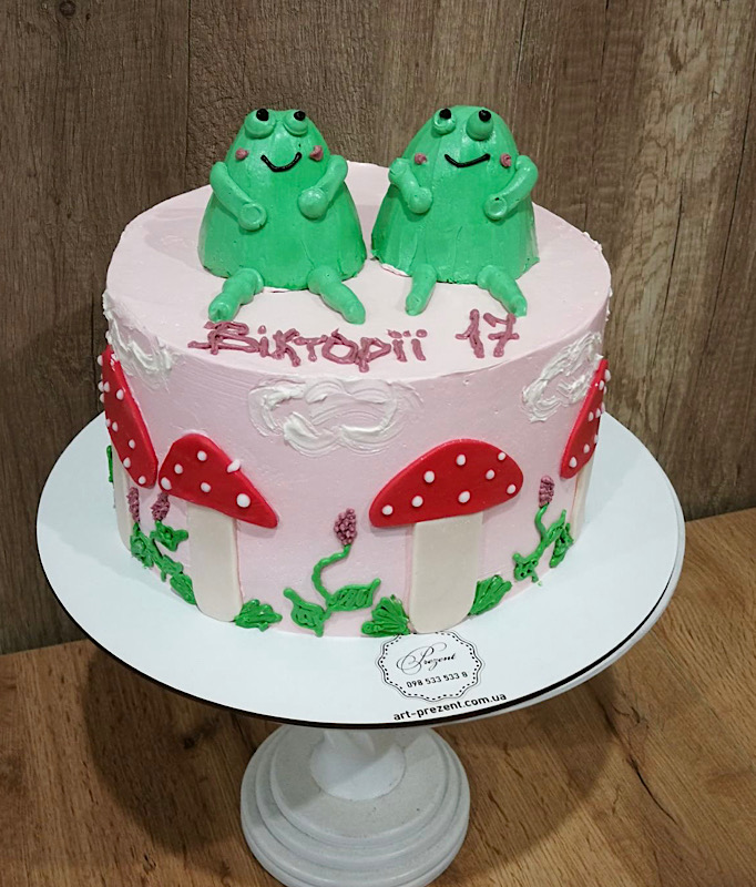 Торт з жабками на 17 років
