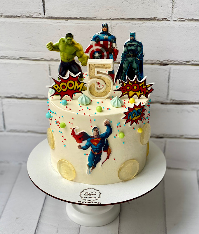 Торт Супергерої на 5 років