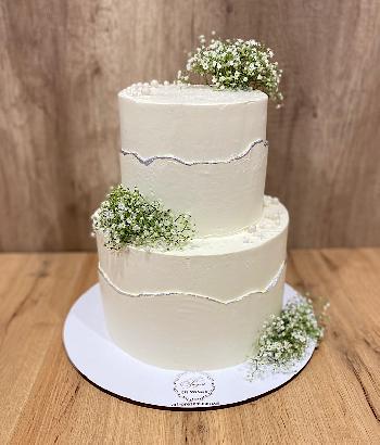 фото Весільний торт з гіпсофілами