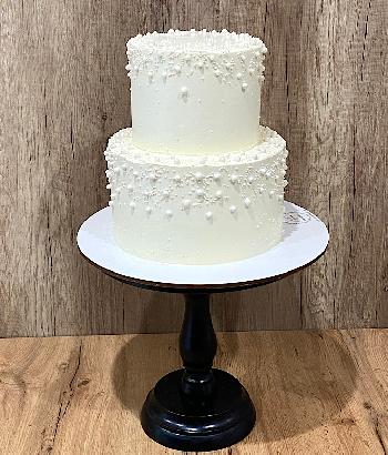 фото Весільний торт з перлинками