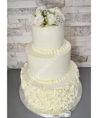 фото Весільний торт з квітами